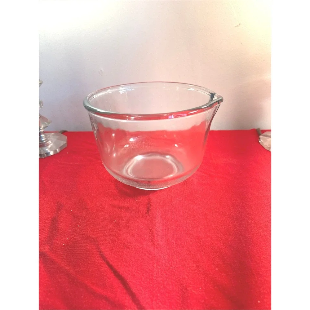 Vintage Glasbake Clear Glass Mixing Bowl for Sunbeam Mixmaster 7 inch Small